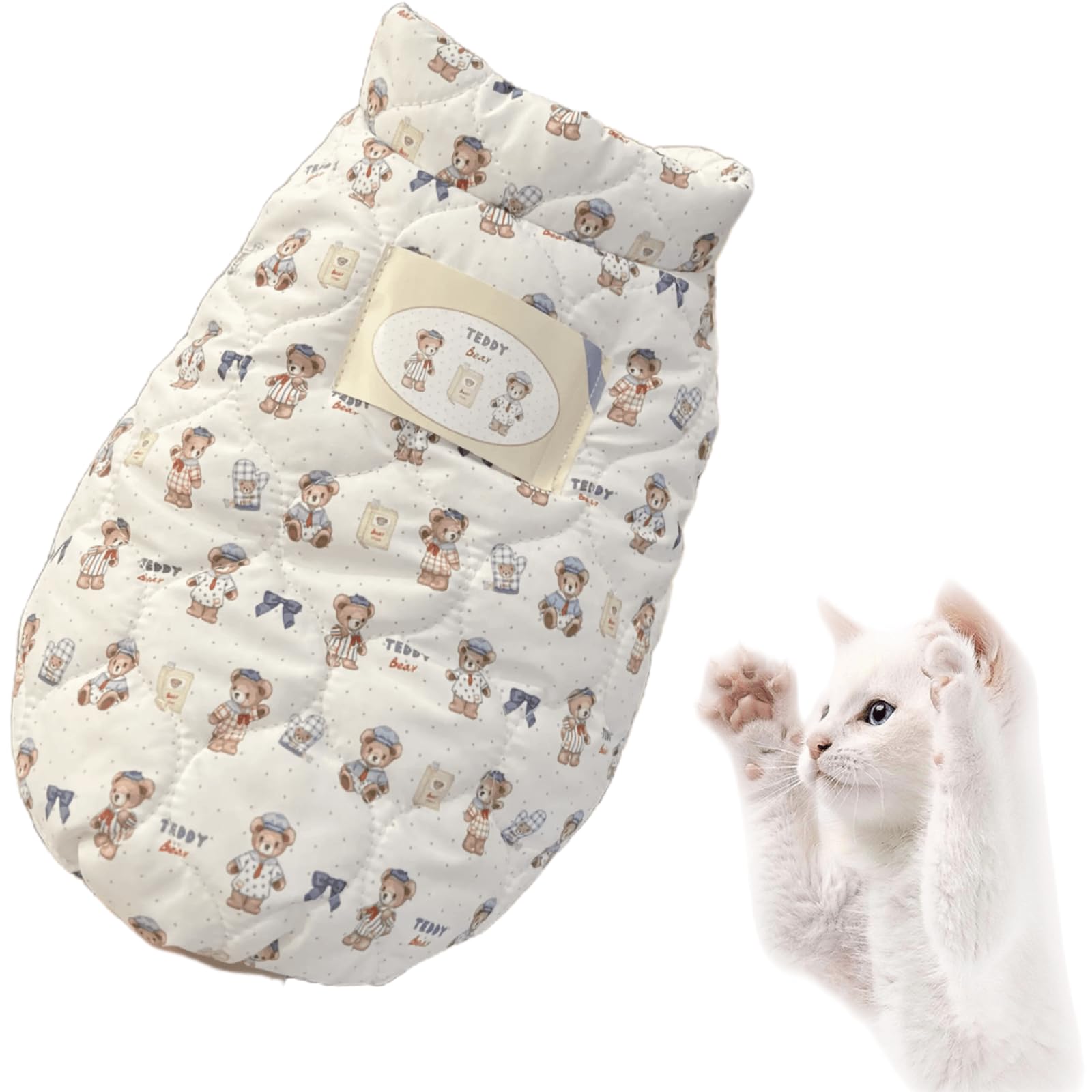 Warm Dog Jacket for Puppy Winter Cold Weather Cute Soft Windproof Pet Coats for Small Dogs (White1,L (5.5-8.8lbs))