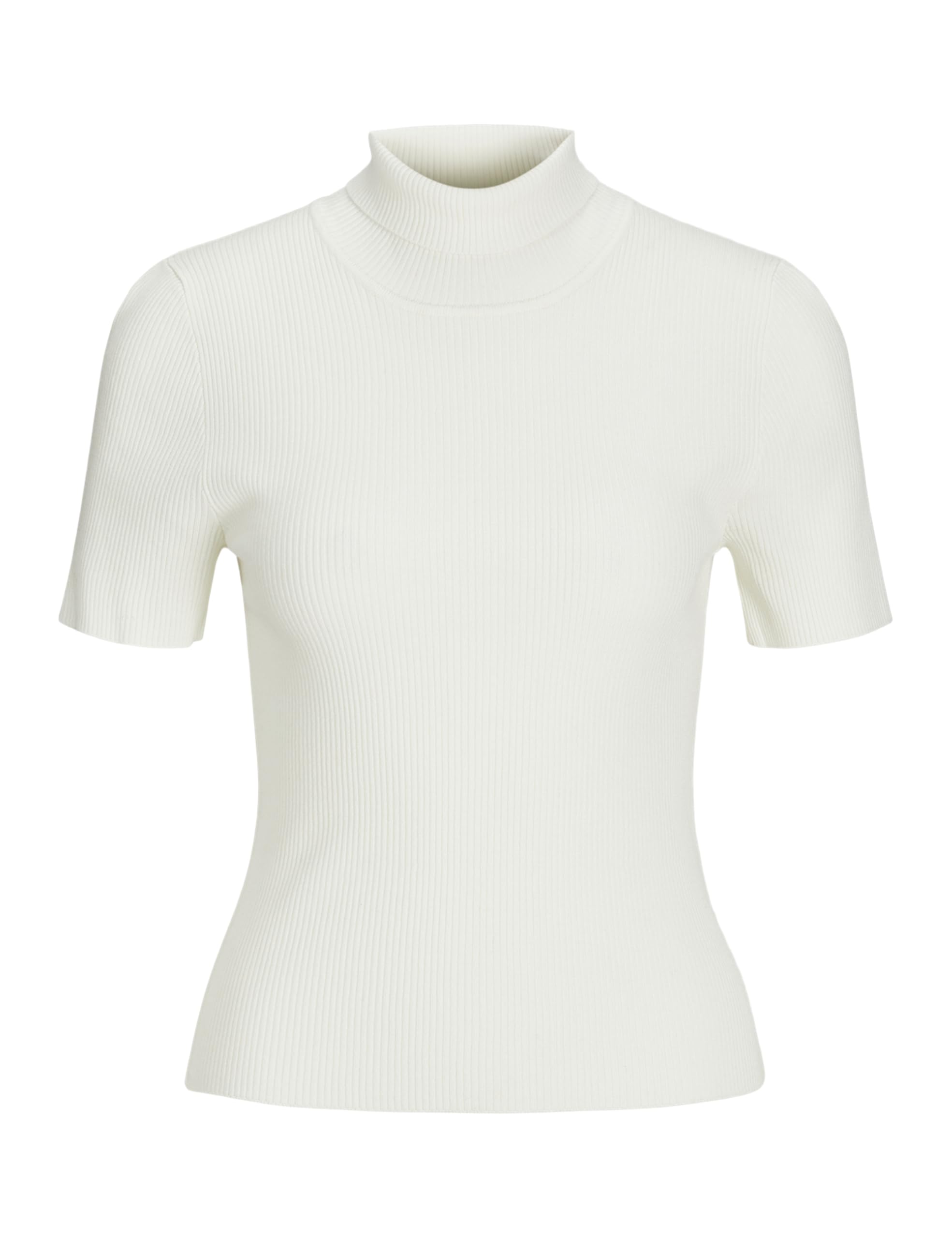 Jack & Jones JXJADE Tight SS ROLL Neck Knit, Cloud Dancer, XL