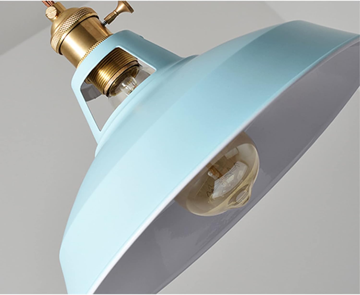 Adjustable Height Juno Track Lighting Pendants with 4 Ft Cord Macaron Blue Iron Cage E26 Smart LED Edison Bulbs Track Mount Pendant Light Decorate for Kitchen Island Customizable