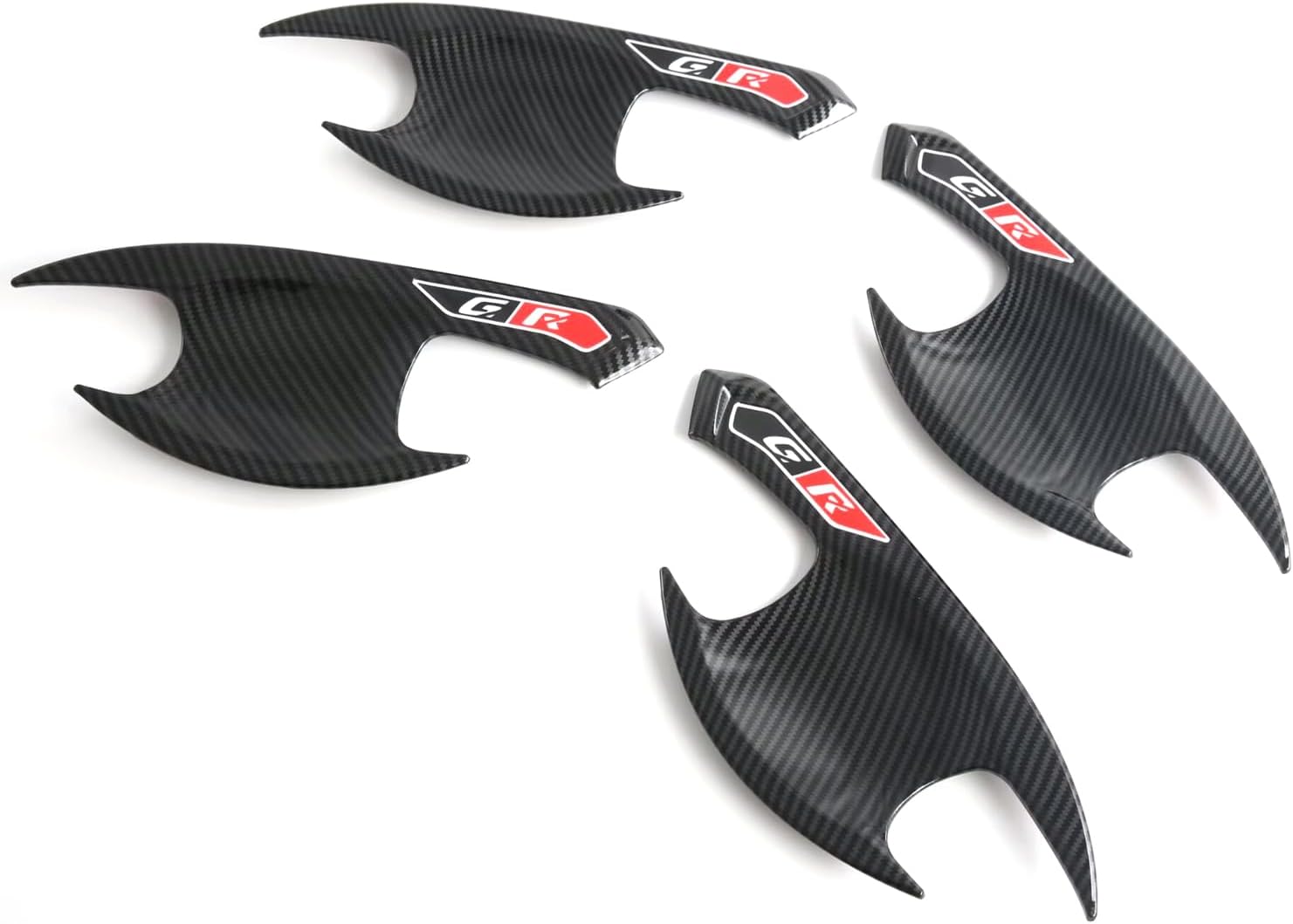 for Toyota Hilux 2016-2025 ABS Side Door Handle Bowl Cover Trim 4pcs Car Accessories (Carbon Fiber Black)