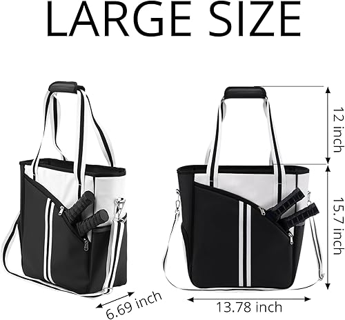 Miniatura 9 de SPOENGRU Small Pickleball Bag, Pickleball Bag for Women and Men, Pickleball Paddle Shoulder Tote Bag with Paddle Pocket and Water Bottle Holder