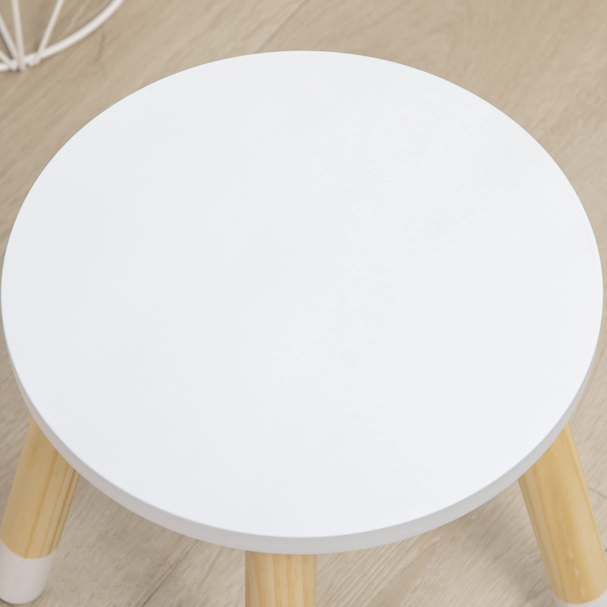 ZONEKIZ Tocador para Niñas Tocador de Madera Infantil con Taburete y Espejo Centro de Belleza con 2 Cajones Juguete Educativo para Niñas de 3-6 Años 60x40x95 cm Blanco