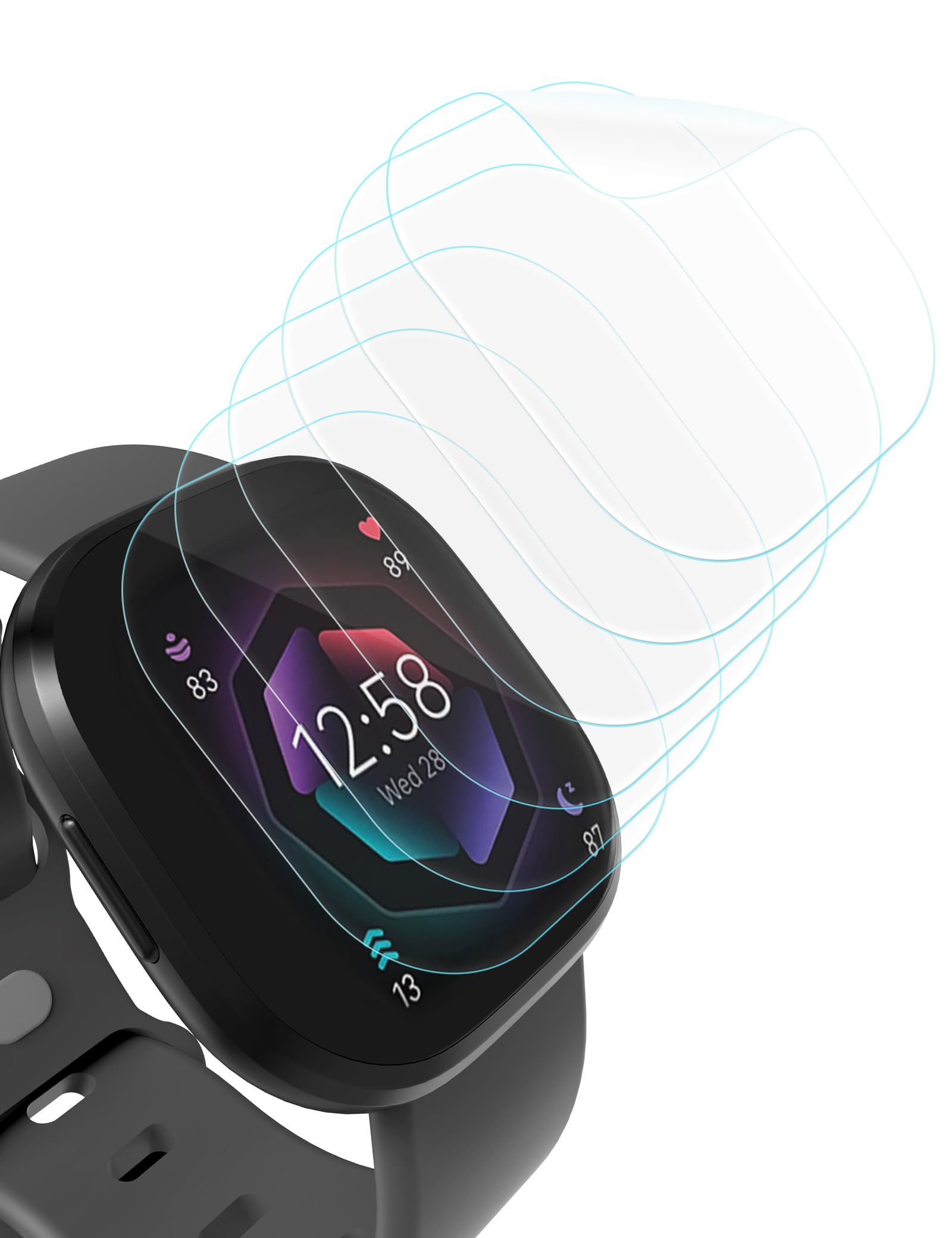 Protectores De Pantalla Para Fitbit Versa 4, Sense 2, Versa 3, Sense - Pack 6 Unidades