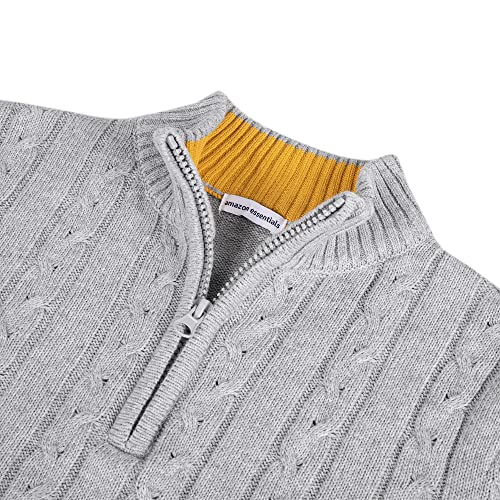 Amazon Essentials 1/4 Zip Sweater Casual Cable Knit Long Sleeve Pullover Sweater For Boys Gray 10-12Y #TOP3