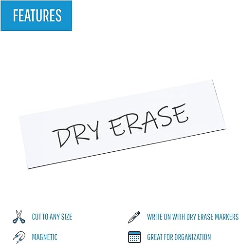 Miniatura 3 de MasterVision Rollo de cinta magnética de borrado en seco, 1" x 50' blanco