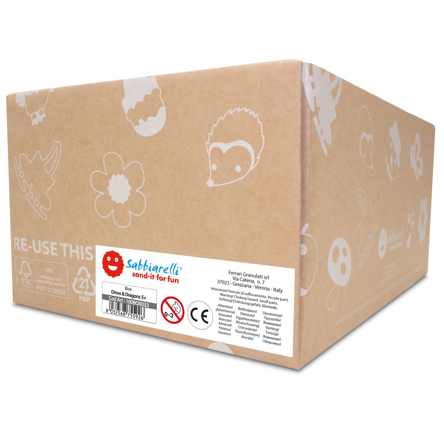 Sabbiarelli – Box Dino & Dragons 5+ | Sand-Art-Set: Dinosaurier und Drachen