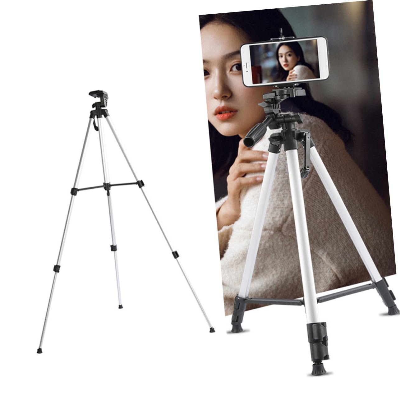 Treppiede Telescopico per Fotocam e Ra e Telefono in Lega di Alluminio