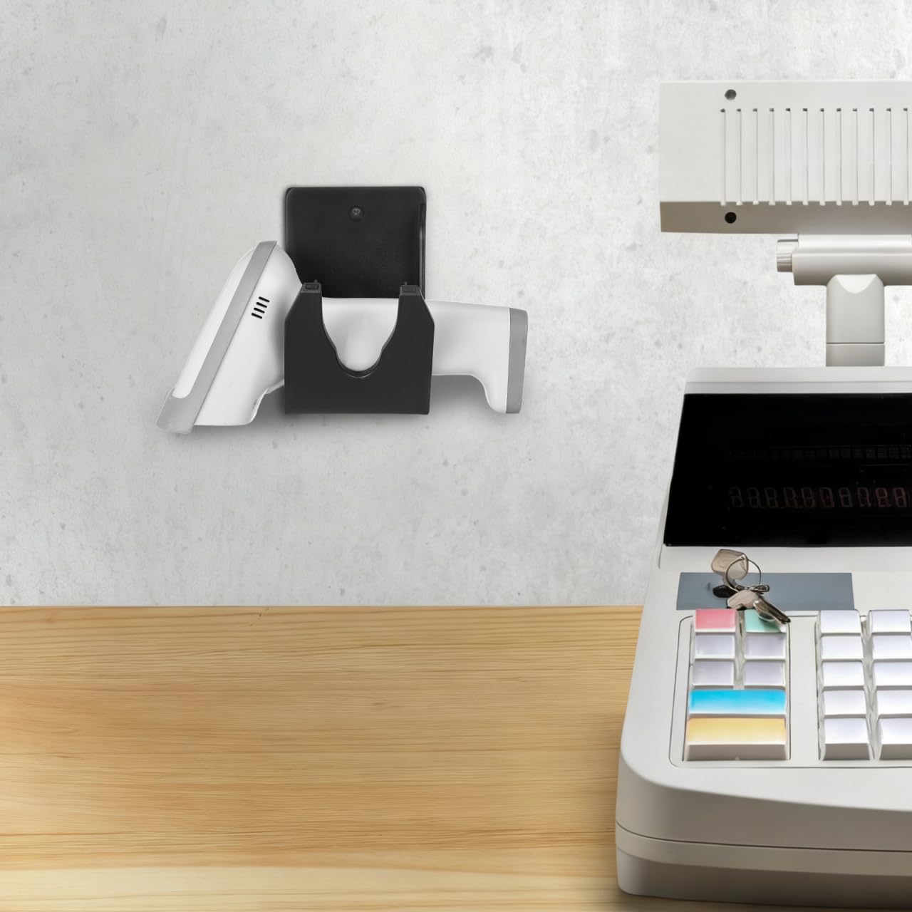 Barcode Scanner Halterung für Handscanner mit Stabilem Standfuß Langlebiger Kunststoffhalter für Supermarkt Einzelhandel und Lager Praktischer Tischhalter für Schnelles Scannen