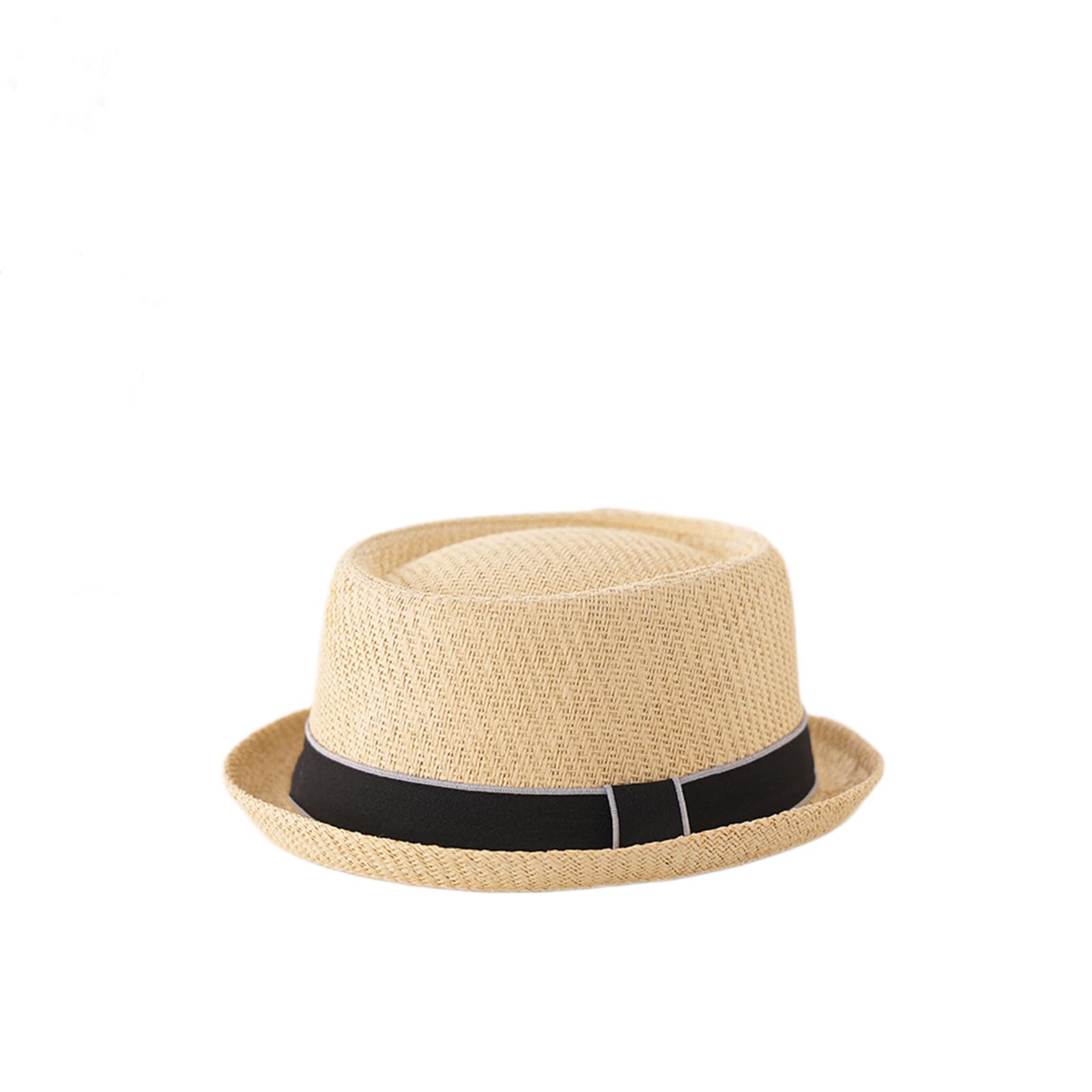 HEYANN Sombrero de paja de Pork Pie de Cerdo, Sombrero Fedora de Pie de Cerdo, 58 cm, Sombrero de Verano para Hombres y Mujeres, Sombrero Clásico