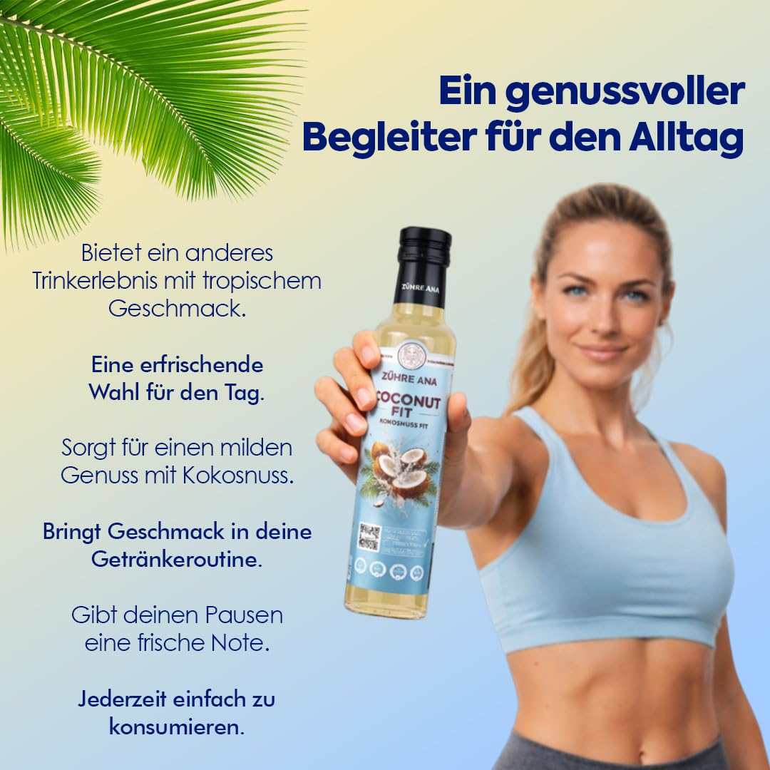 Zühre Ana Coconut Fit bebida con aroma de coco – sabor tropical, versátil, ideal para bebidas, smoothies y recetas – 250 ml