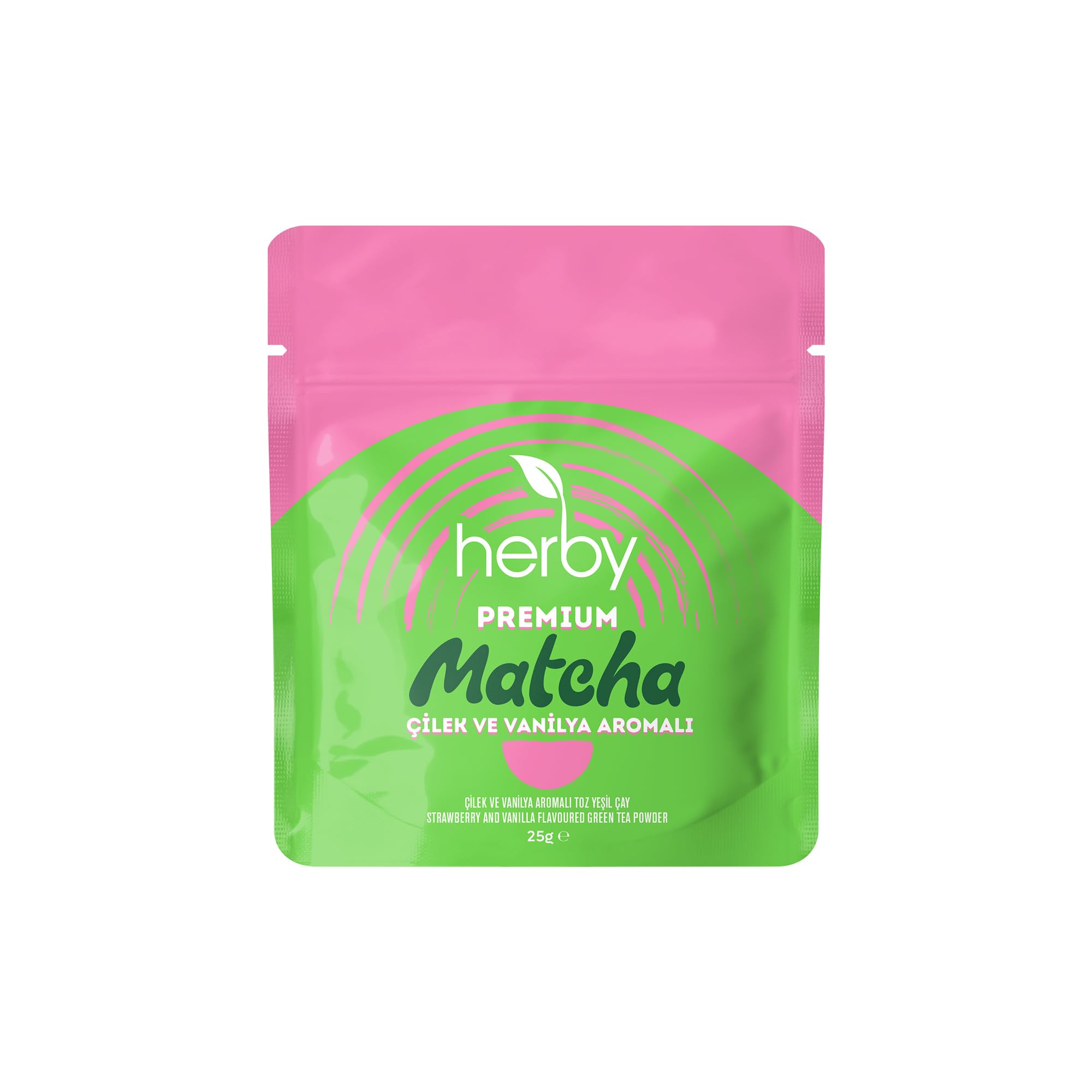 Herby Premium Matcha Çilek ve Vanilya Aromalı
