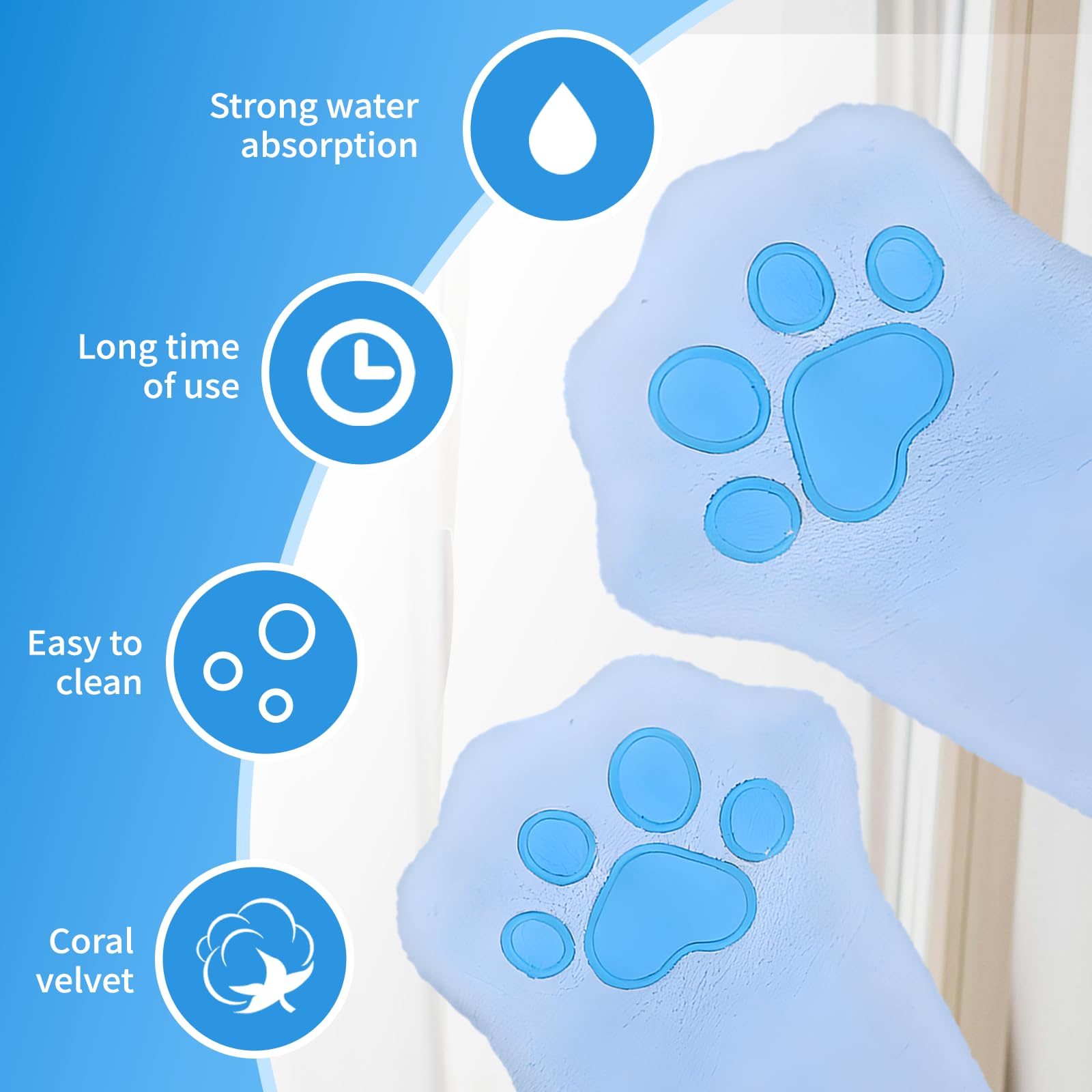 Guanti Per Asciugatura Cani E Gatti - Morbida Microfibra A Forma Di Zampa - Foto 9