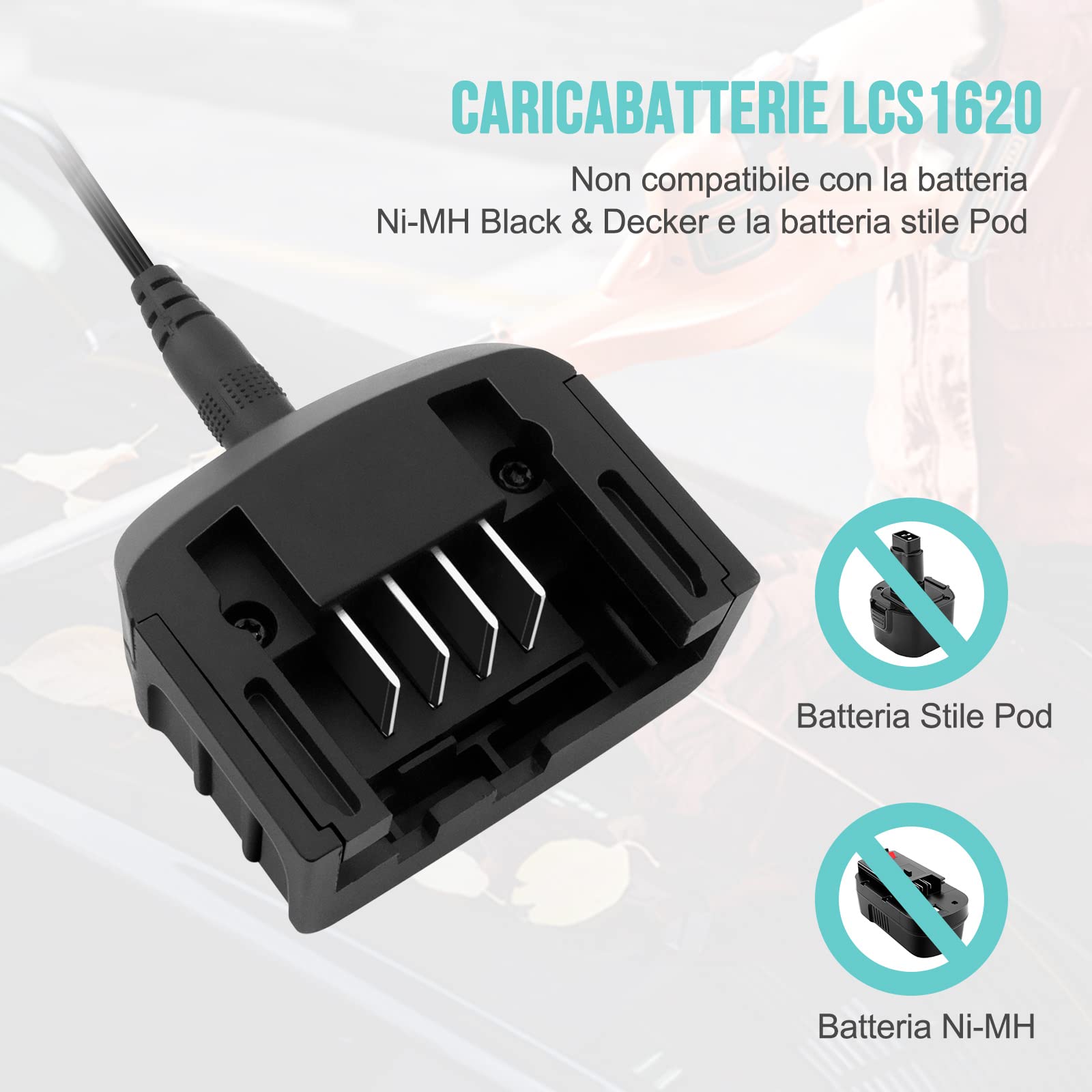 16V-20V LCS1620 Caricabatterie Sostituzione per Black Decker Batteria BL2018 BL1518 LBXR20-OPE LBXR20 LB20 LBX20 LBX4020 LB2X4020 LBXR2020-OPE