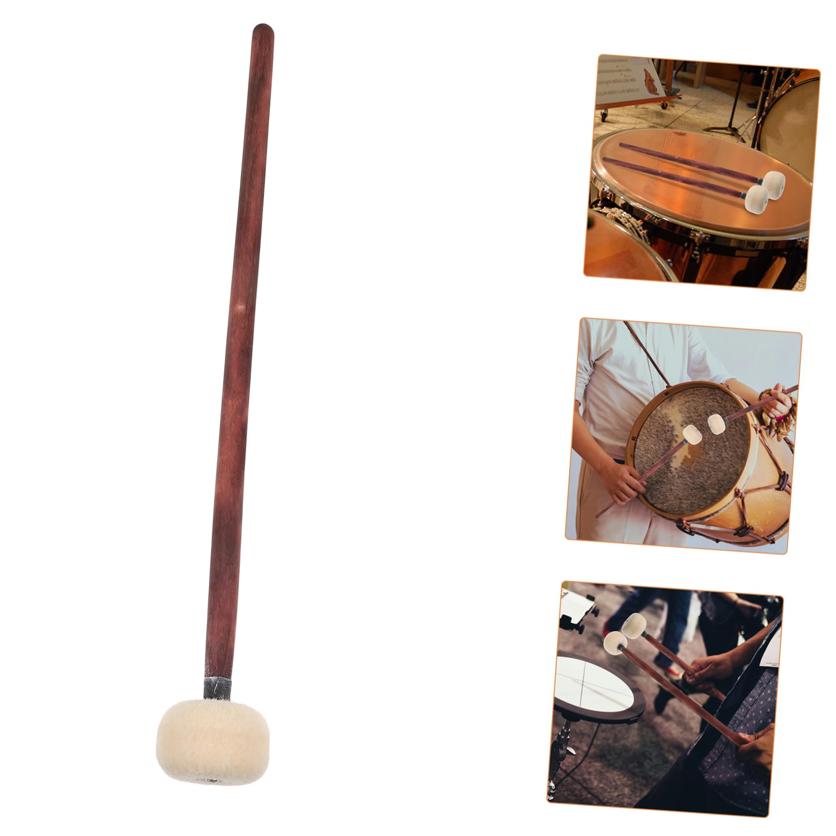 ifundom 8pezzi Bacchette Per Batteria Legno Con Testa Feltro Mazze Per Tuning Professionale e Iniziale Strumenti Musicali Per Percussioni Manico Legno Elegante e Comodo