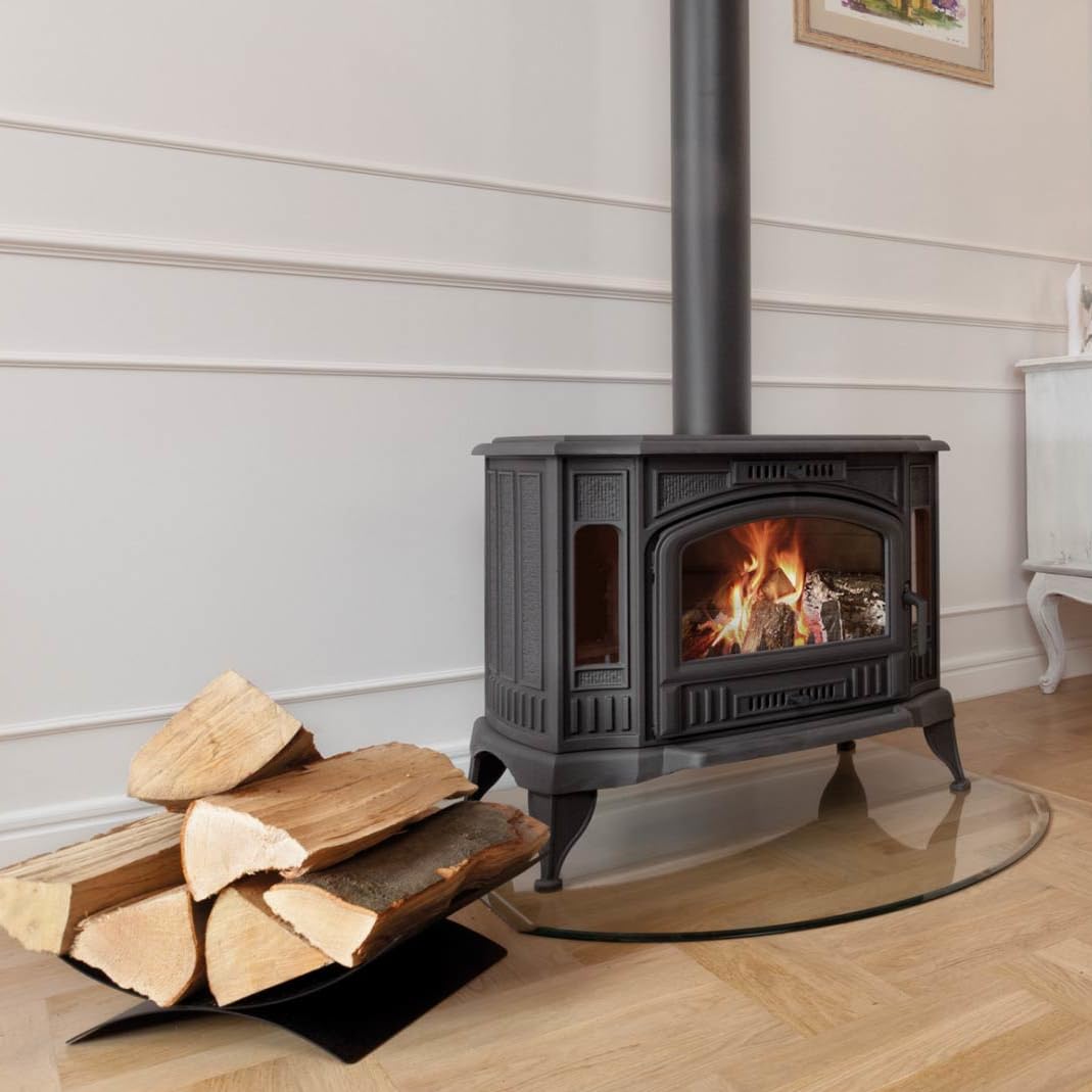 KRATKI Stufa a legna in ghisa KOZA K9 10 kW Ø150 A gamma 8,5-12,5 kW 8,5 | Ghisa nero, efficienza 75%, classe A. Ecodesign.; ECO-DESIGN classe energetica A; combustione efficiente; basse emissioni