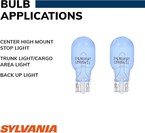 Miniatura 6 de SYLVANIA - Bombilla Mini SilverStar 921 - Luz más brillante y blanca, ideal para la luz de freno de montaje alto central (CHMSL) y más (contiene 2