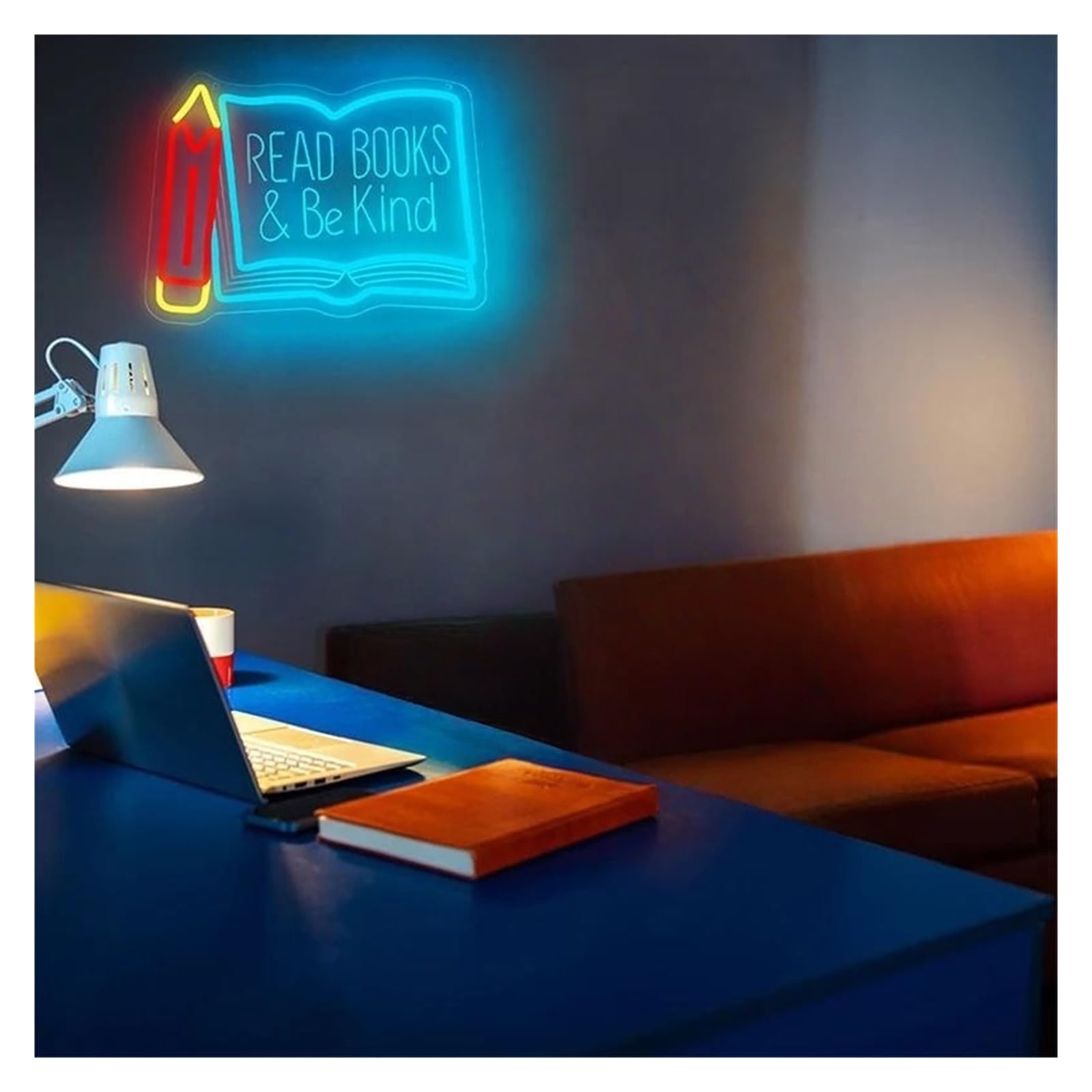 Wiszące neony artystyczne Read Books Be Kind Neon Light Do Klasy, Księgarni, Biblioteki, Muzeum, Pokoju Do Nauki, Dekoracji Ściennej Na Urodziny 35cmx25.5cm