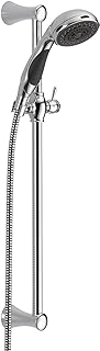 Delta Faucet 3-Spray Touch-Clean Wall-Mount Slide Bar Hand Held Shower with Hose, Chrome 57014