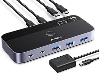 UGREEN 10 Gbps USB-C Switch Support File Sync & Cross-Screen Drag, USBC 3.2 Switch 2 Computers Share 4 USB 3.2 Gen 2 Port...