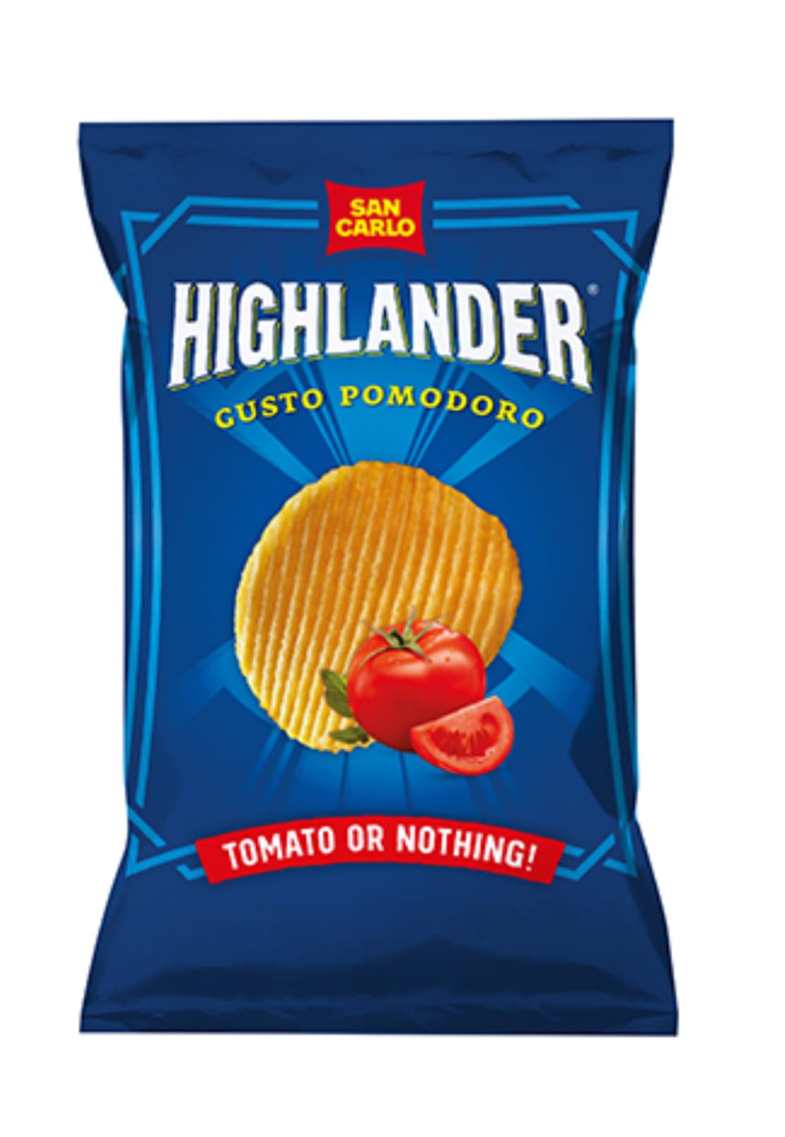 San Carlo Highlander Patatine Gusto Pomodoro, Multipack da 20 pezzi da 50g Tomato or Nothing