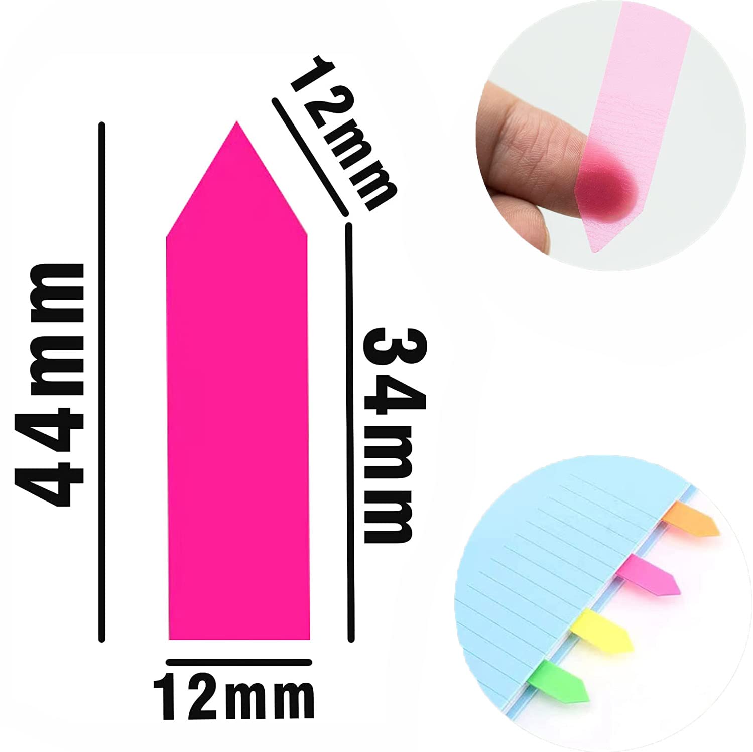 400 Segnapagina Adesivi Multicolori - 10 ColorI, 5.1x4.1cm - Per Lettura, Studio E Ufficio - Foto 10