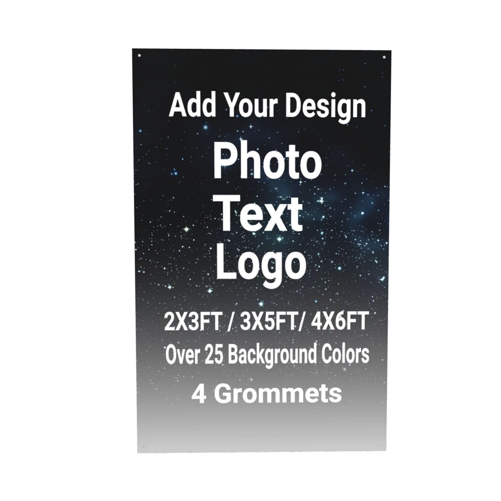 Custom Flags with 4 Eyelets Printed Photo Text Name Logo Personalised Flag Banner for Outdoors Garden Camping Clubs Yard Dorms Living Room Bedroom Decor Design Your Own Flags, Single Sided, 2x3ft