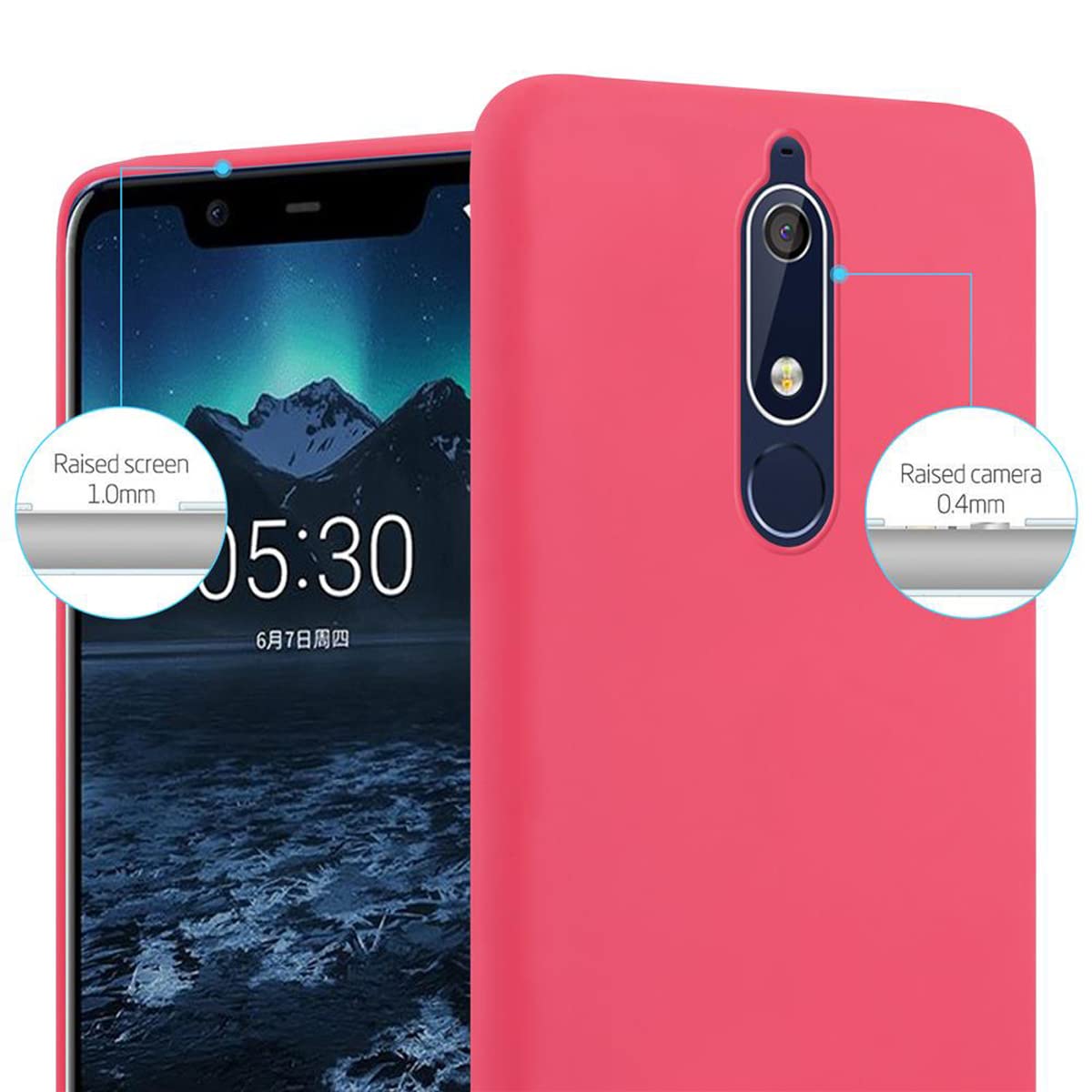 Cadorabo Custodia per Nokia 5.1 / Nokia 5 2018 in CANDY BLU SCURO