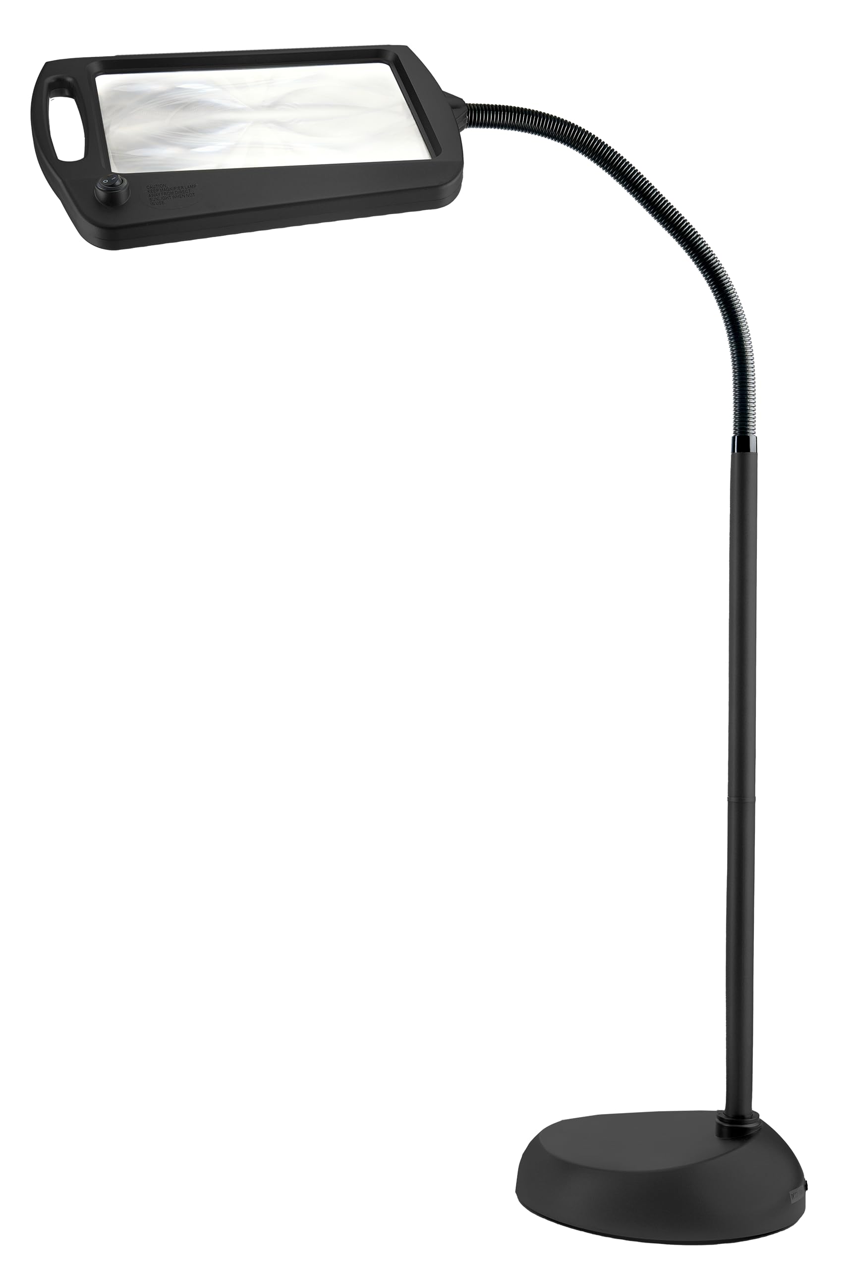 Daylight24 Natural Daylight Magnifier Floor Lamp - 8x10 Inch Magnifying Shade, LED, Black