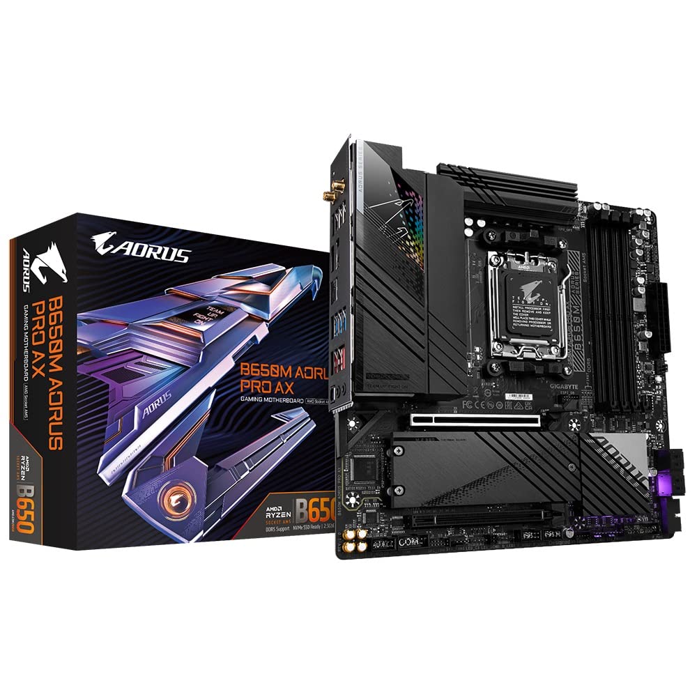 GIGABYTE Micro ATX B650M Aorus Pro Ax, Dual Channel DDR5, Unparalleled Performance, Fully Covered Heatpipe & M.2 Thermal Guard, Ez-Latch, Pcie X16 Slot & M.2 Connectors-picture-12