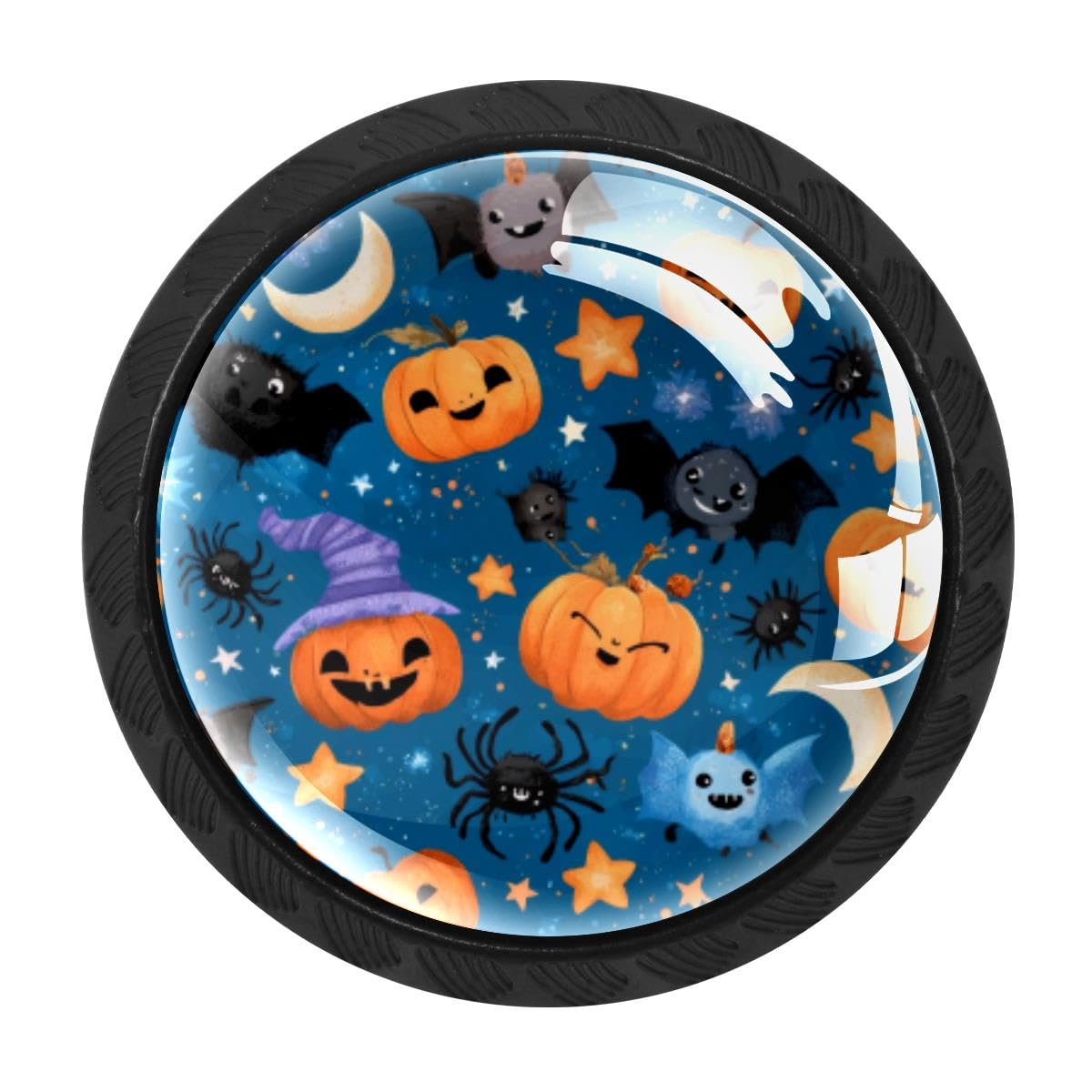 Heoeh Multi 11 4 Pcs Cabinet Knobs, Halloween Starry Pumpkins Drawer Knobs Dresser Handles