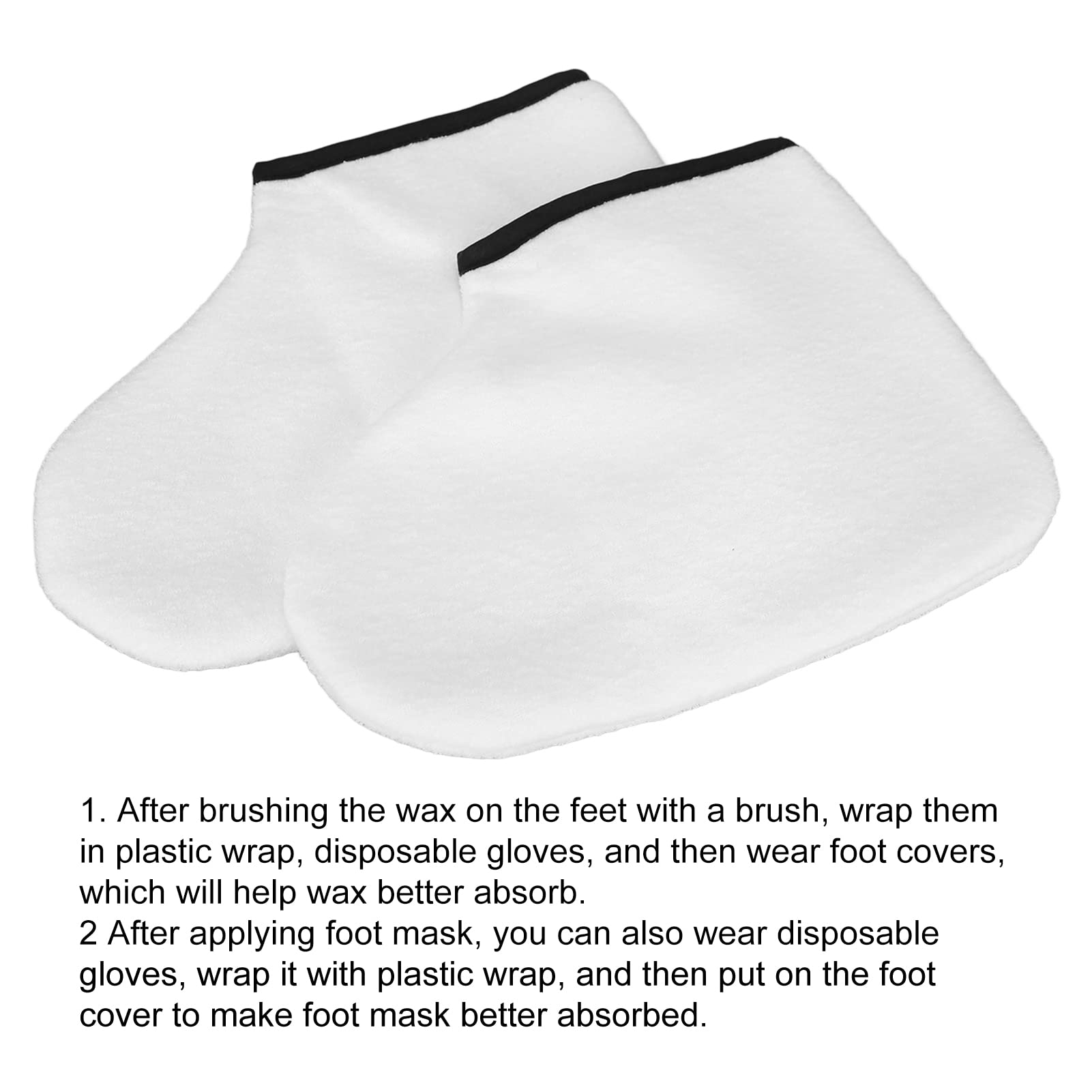 2pcs Paraffin Wax Foot Liners, Paraffin Wax Bath Booties, BWhite Paraffin Wax care Booties Refills Feet Cover Bag for Paraffin Wax care