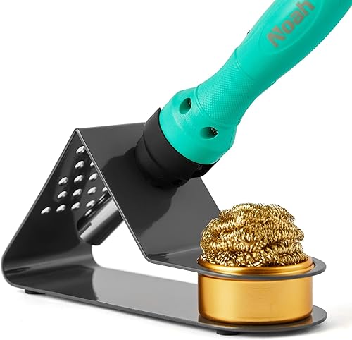 Miniatura 5 de Noah Soporte de soldador de alta calidad con limpiador de punta de bobina de latón, kit de limpieza de punta de latón en espiral suave, no necesita