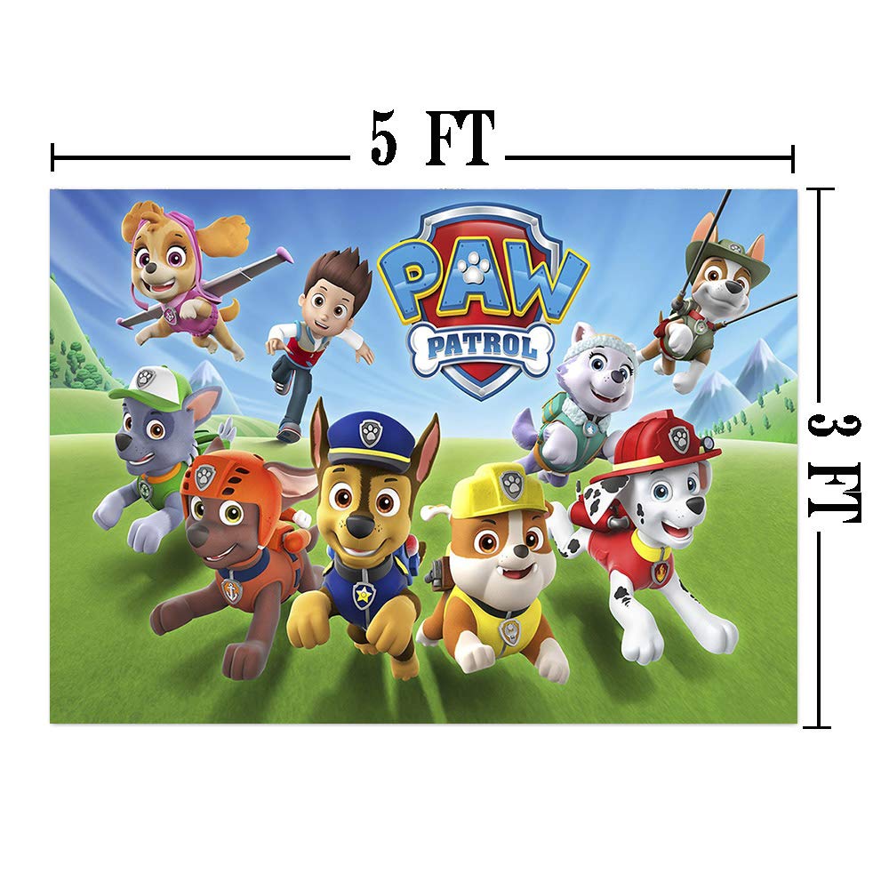 Cartoon Paw Patrol Theme Photography Backdrops Kids Children Happy Birthday Party Decotation Photo Green Grass Background Studio Props Banner Vinyl 5x3ft Photo Backgrounds Amazon Com Au