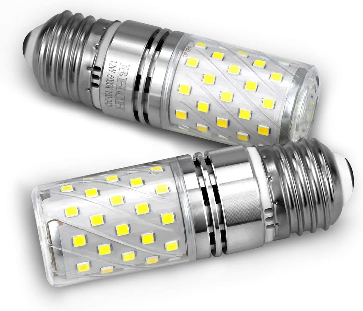 E26 LED Corn Bulbs, 12W, 6000K Daylight White, 1200LM, Edison Screw Base, 100W Incandescent Equivalent, Pack of 4