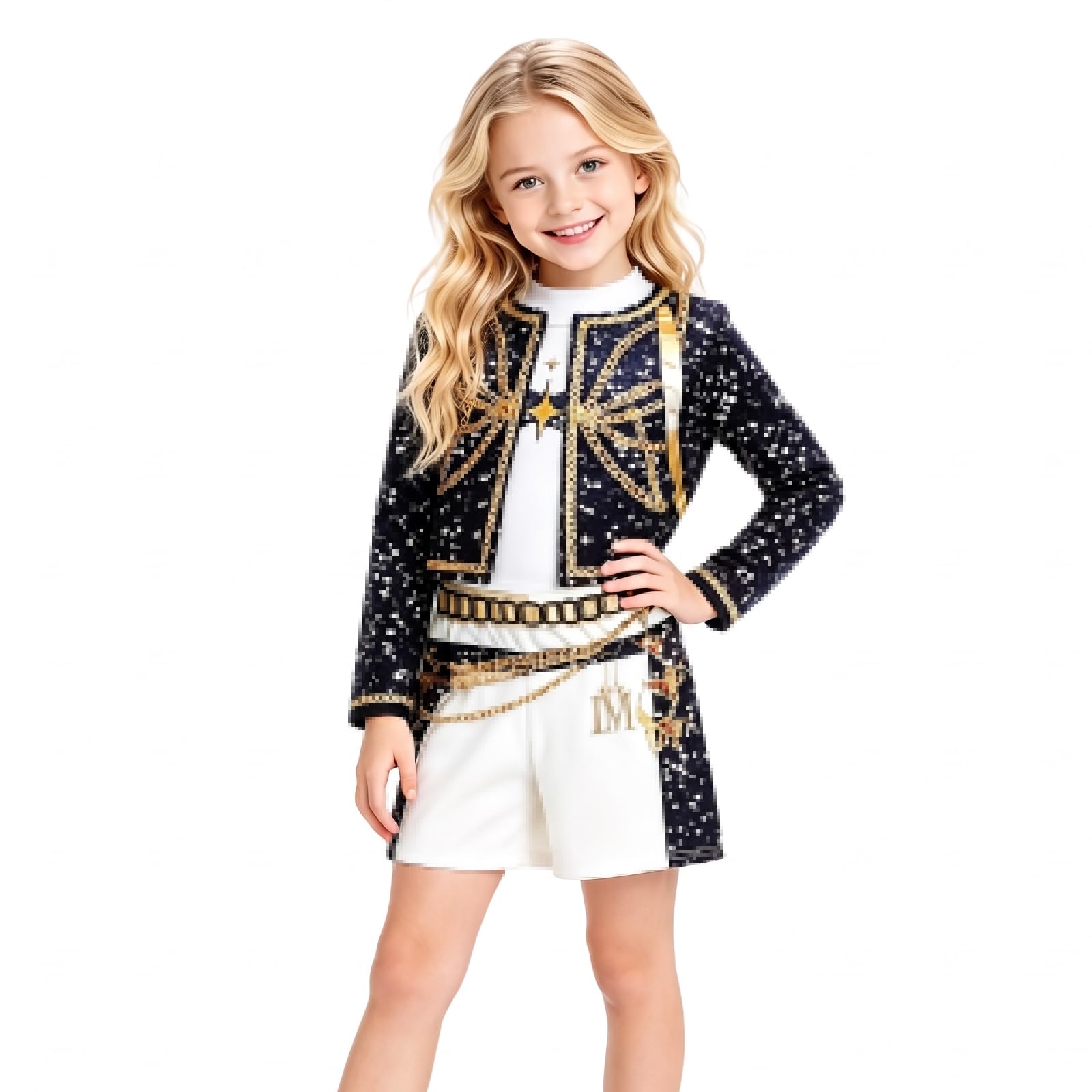 Zinueen Costume da Cacciatore Cosplay Anime Bambina, Halloween e Carnevale | Indicato per feste a tema, spettacoli e compleanni, design versatile per diverse occasioni di cosplay ed eventi festivi.