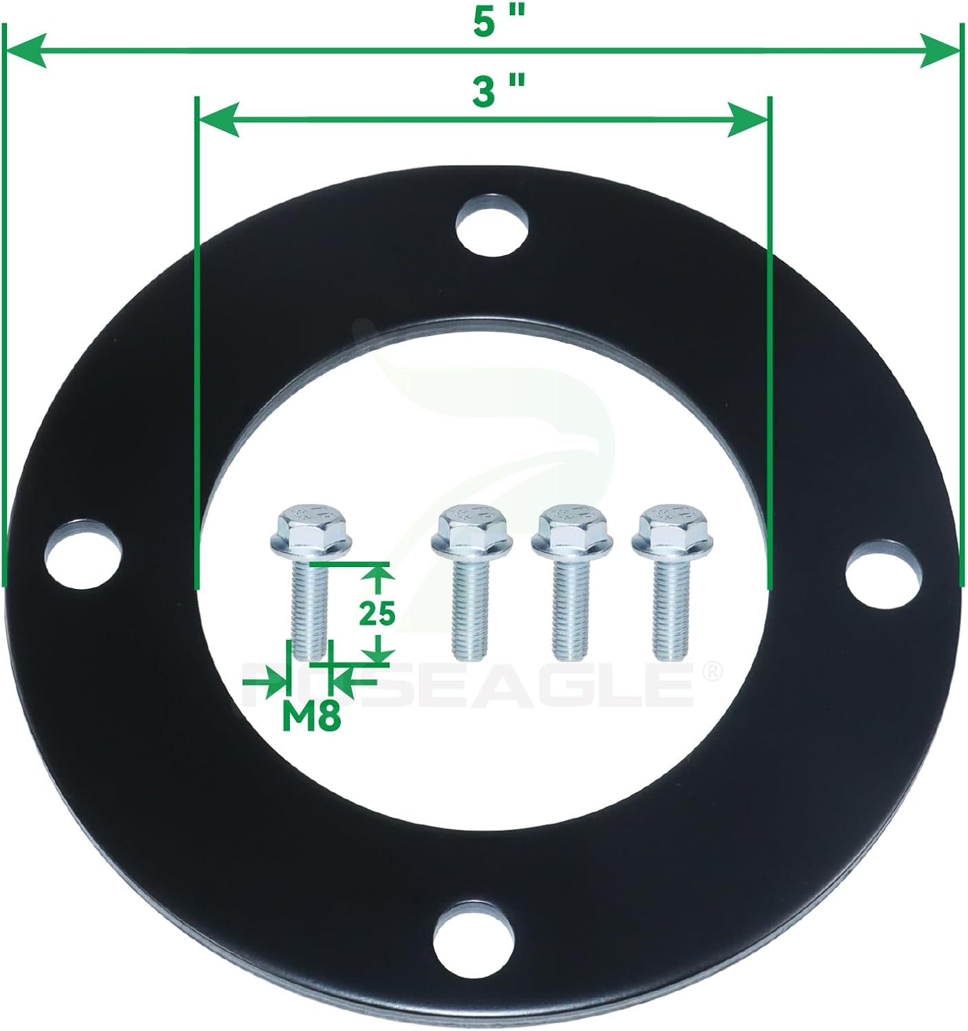 3 Pack Upgraded High-Strength Deck Spindle Reinforcement Rings with Mouting Bolts and L Shaped Angled Hex Socket Wrench for John Deere All Series Lawn Tractors and Lawn Mowers