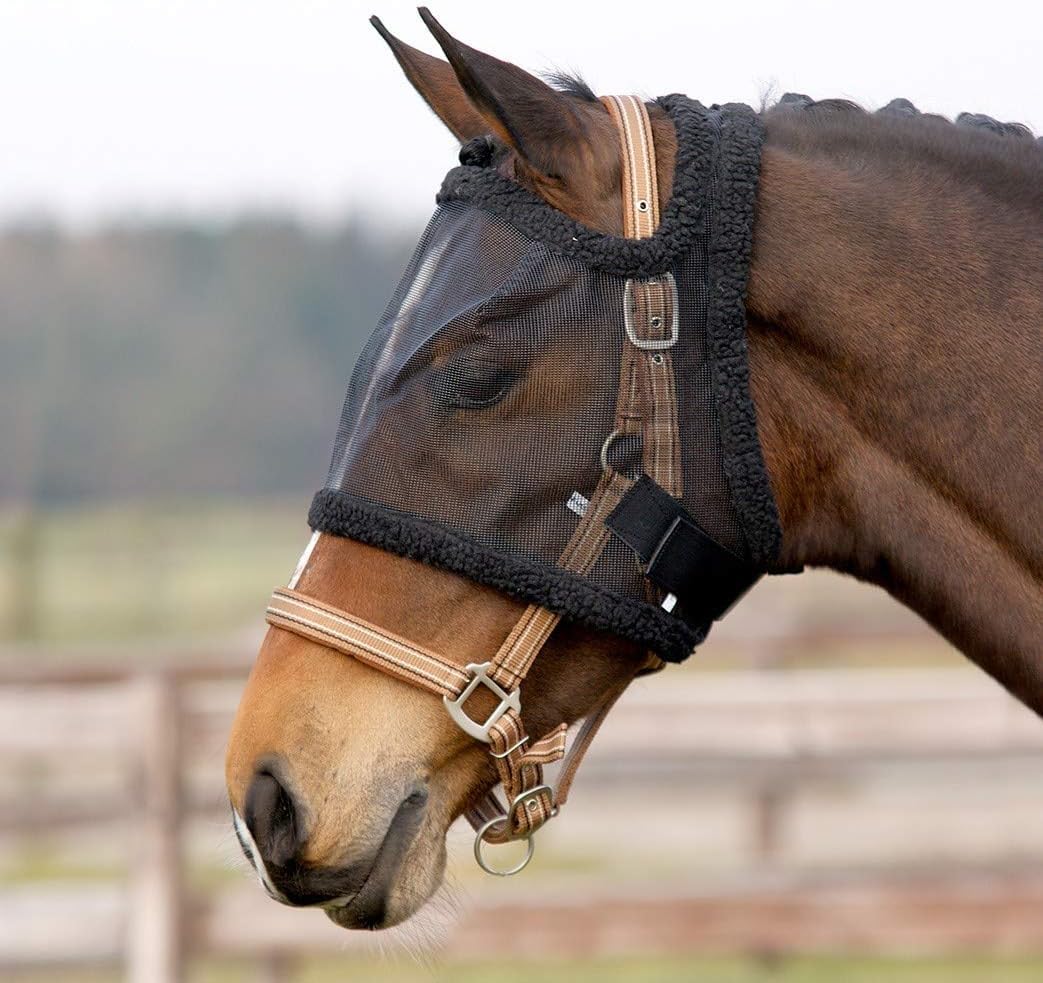 HORSE FLY MASK WITHOUT EAR PROTECTION SHETLAND TO EXTRA FULL (Black, Mini Shetland)