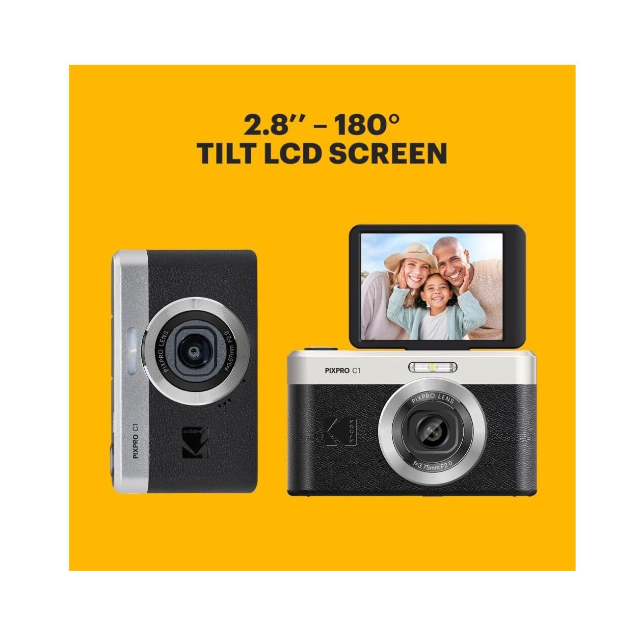 Amazon | KODAK PIXPRO C1 13MP、1080p デジタルカメラ(ブラック) 32GB