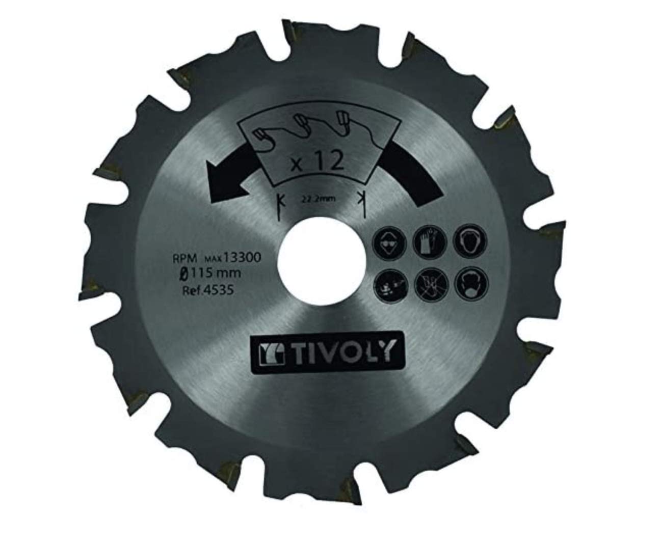 TIVOLY XT50512004535 - Disco para esculpir Amoladora MADERA CON CUERPOS EXTRAÑOS 115x22.2 mm