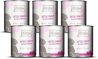 MjAMjAM - Premium Nassfutter für Katzen - saftiges Schwein an leckeren Möhrchen, 6er Pack (6 x 800 g), getreidefrei mit extra viel Fleisch product image