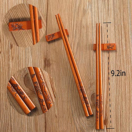 image for ZOMCHAIN Chopstick Reusable Chinese Plum Blossom Chopsticks with Holde