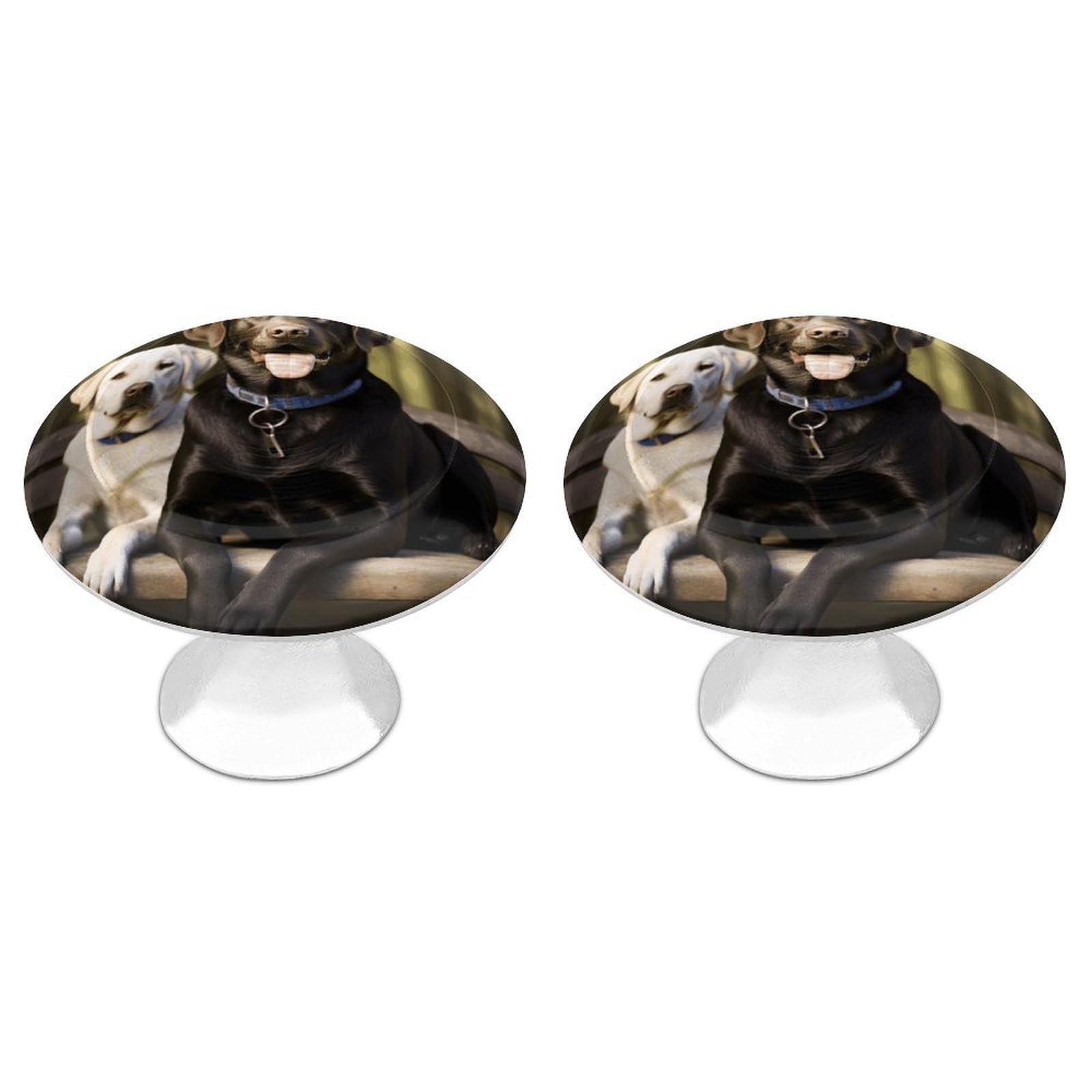 Vstadank Style Labrador Drawer Knob Round Dresser Sturdy Drawer Pulls With Mounting Screws Kitchen Stainless Steel Modern Decorative Handles For Cupboard Closet Bathroom