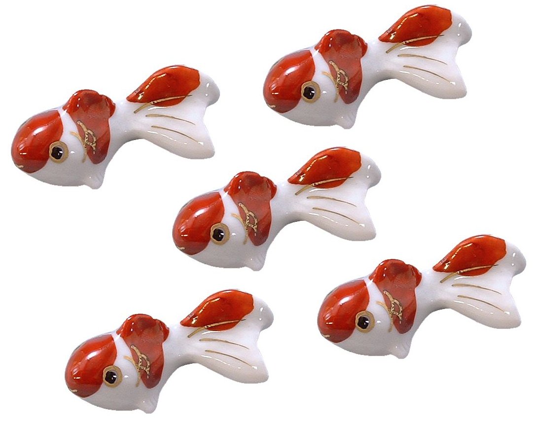Amazon｜京焼 清水焼 箸置 芳山 金魚 HHN349 5個セット｜箸置き