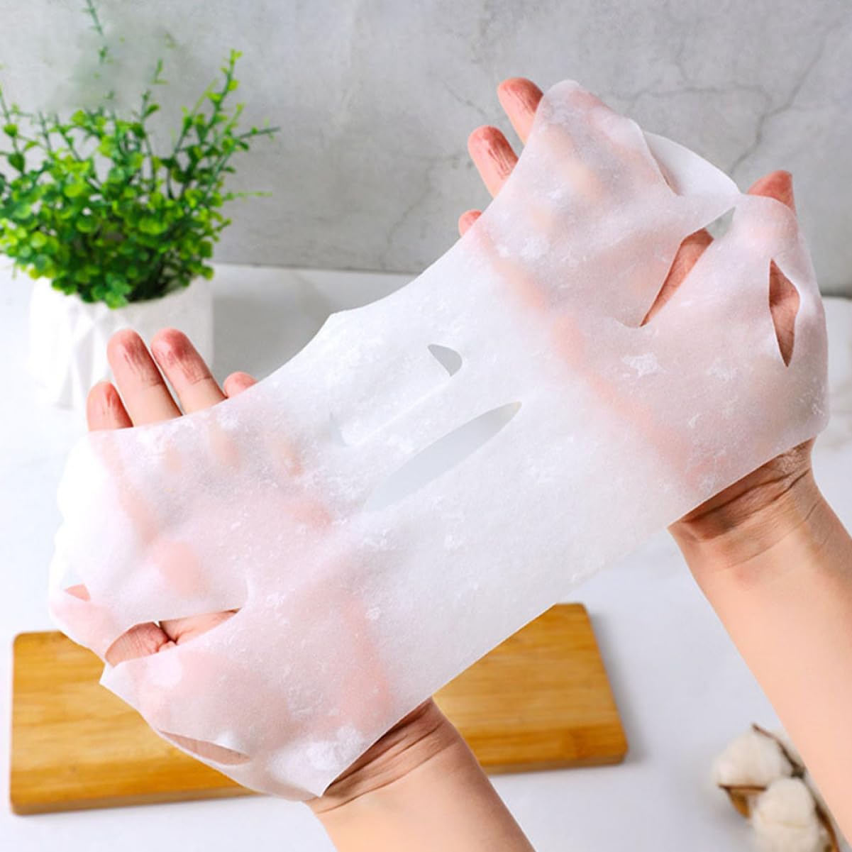 Healeved 50stücke Gesichtspflege Halbe Gesichtsmaske Für -beauty Hautfeuchtigkeit Und Glanz Für Salon Zuhause Und Hotel
