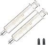 2 Pack Glass Syringes with Caps 5ml for Laboratory