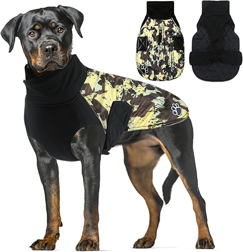 ALAGIRLS Abrigos de clima frío para perros, abrigo de invierno reversible y cálido para perros extra grandes, chaqueta de nieve para perro, chaleco