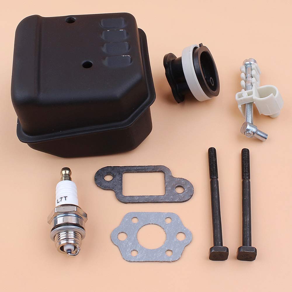 Kit collettore di aspirazione del tendicatena del silenziatore di Scarico Compatibile con STIHL MS180 MS 180 MS170 018017 Ricambi per motoseghe a Benzina 1130140 0600