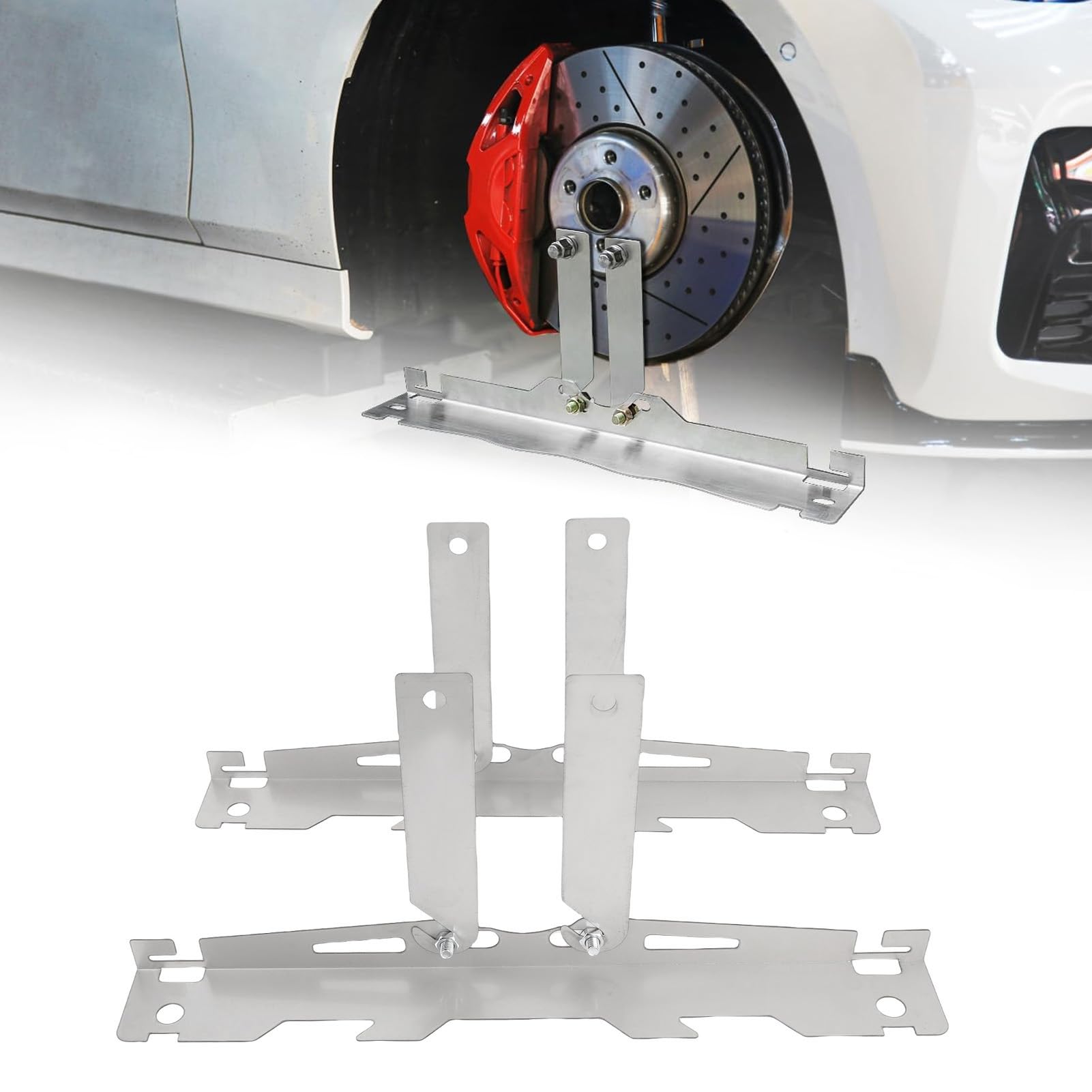 Set di 2 Strumenti per Allineamento Ruote, Piastra Fermapiede con Fessura di Misurazione di Sicurezza per Letture Accurate, Kit di Strumenti per Regolazione Ruote Senza Smontaggio per Veicoli