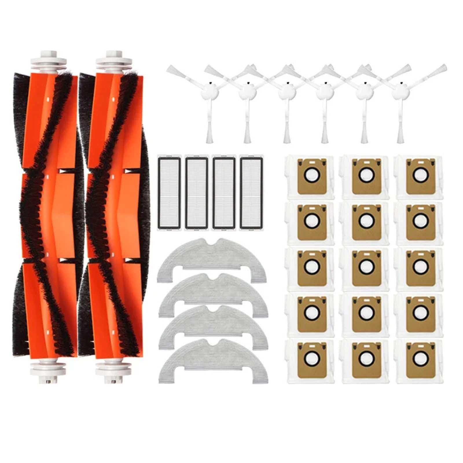 Ersatzteile Kompatibel Mit Dreame D10 Plus/RLS3D Staubsauger Roboter | Komplettset mit Hauptbürste, Seitenbürsten, Filter, Mopps und Staubbeuteln for die D10 Plus-Serie.(31pcs)