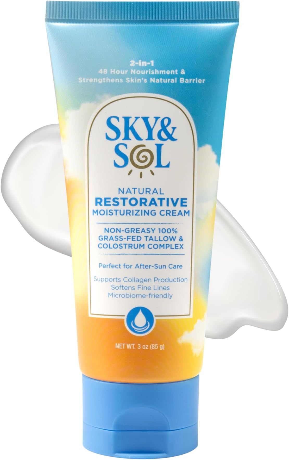 Sky and Sol & Moisturizer for All Skin Types Grass Fed Beef Tallow for Day & Night Skin Care All-Natural Ingredients Moisturizer Perfect for After-Sun Exposure – 3 oz